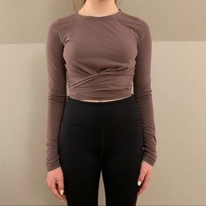 Lululemon Purple Long Sleeve Shirt with Tie (Size 4)